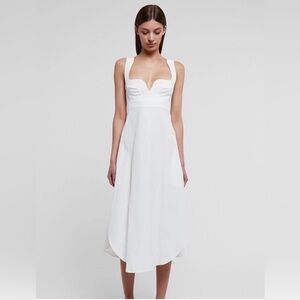 Stella McCartney Sweetheart Ivory Ribbed Strap Dress